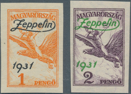 Ungarn: 1931, Postfrischer Satz "Besuch Des Luftschiffes Graf Zeppelin" Mit Aufdruck "Zeppelin", Ung - Lettres & Documents