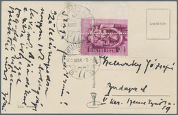 Ungarn: 1950, 30 F Lilac "five-year Plan" From Upper Left Sheet Corner, With Variety Horizontal Perf - Lettres & Documents