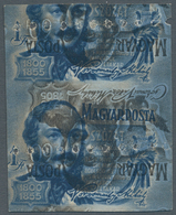 Ungarn: 1955, Hungarian Poets, 1 Ft Blue, Imperforated Vertical Pair With Additional INVERTED Printi - Lettres & Documents