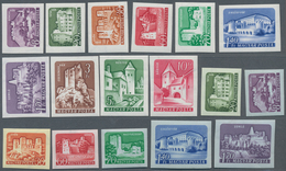 Ungarn: 1960, Zwei Postfrische Ungezähnte Dauerserien "Burgen Und Schlösser" (HBK = F. 53.000) - Lettres & Documents