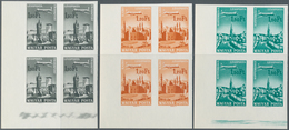 Ungarn: 1966, Postfrische 4er- Luxusblockecken Vom Unteren Linken Bogenrand, Geschnitten, Seltene Au - Lettres & Documents