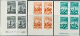 Ungarn: 1966, Postfrische 4er- Luxusblockecken Vom Unteren Linken Bogenrand, Geschnitten, Seltene Au - Covers & Documents