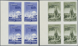 Ungarn: 1967. 2 Postfrische 4er-Luxussätze "Flugpostmarken", 2 Linke Ungezähnte Randstücke (Mi.4.400 - Covers & Documents