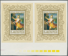 Ungarn: 1969, 10 Ft Paintings Of French Masters, Imperforated Souvenir Sheet, Horizontal Pair From L - Lettres & Documents