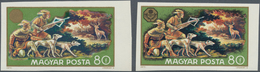 Ungarn: 1971, 80 F "Hunting Exhibition, Hounds", Imperforated, Black Printing Color Omitted. VF Mint - Lettres & Documents