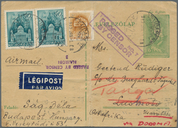 Ungarn - Ganzsachen: 1939. Hungarian Postal Stationery Card 6f Green (vertical Fold)  Upgraded With - Entiers Postaux