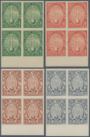 Vatikan: 1933, Holy Year "Anno Santo", Complete Set Of Imperforated Blocks Of Four, Each With Bottom - Ungebraucht