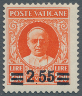 Vatikan: 1934, 2,55 L On 2,50 L Orange-red Provisional Definitive, With Variety "tiny Dot Instead Of - Ongebruikt
