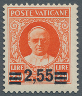 Vatikan: 1934, 2,55 L On 2,50 L Orange-red Provisional Definitive, First Printing, Both Numbers "5" - Ungebraucht