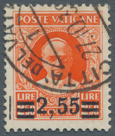 Vatikan: 1934, 2,55 L On 2,50 L Orange-red Provisional Definitive, Second Printing, Surcharge With A - Ungebraucht