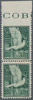 Vatikan: 1938, 50 C Green Airmail Stamp, Vertical Pair, Upper Stamp Imperforated At Top. F/VF Mint N - Unused Stamps