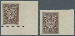 Vatikan: 1945, 30 C Brown, Two Stamps With Imperforated Right Margin, One Stamp From Lower Right Cor - Unused Stamps