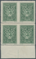 Vatikan: 1945, 50 C Green, Block Of 4 From Lower Margin, Each Horizontal Pair With Vertically Imperf - Unused Stamps