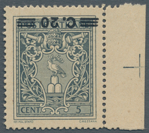 Vatikan: 1945, 20 C On 5 C Slate-grey From Right Margin With INVERTED Overprint. VF Mint Never Hinge - Unused Stamps