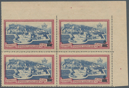 Vatikan: 1945, 6 L On 3,50 L Carmine/blue Express Stamp, Block Of 4 From Upper Right Corner With Imp - Neufs