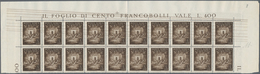 Vatikan: 1947, 4 L Brown Airmail Stamp, Block Of 20 (10 X 2, Folded) From Upper Part Of Stamp Sheet - Ungebraucht