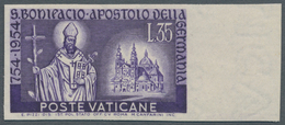 Vatikan: 1955, 35 L Violet "St.Boniface", Imperforated From Right Margin. VF Mint Never Hinged Condi - Unused Stamps