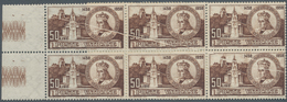 Vatikan: 1959, 50 L Brown "S.Casimiro", Block Of 10 (5 X 2, Folded) With Lateral Margins, 5 Stamps W - Ungebraucht