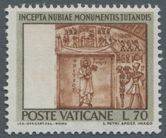 Vatikan: 1964, 70 L "Nubian Monuments Protection", Omitted Printing Of The Brown Color At Left Side. - Unused Stamps