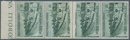 Vatikan: 1964, 25 L Grey-green "Pope's Visit In Bombay", Vertical Strip Of 4 From Upper Margin, Both - Ungebraucht