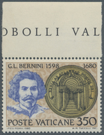 Vatikan: 1980, 350 L "Bernini" From Upper Margin With Printing Error "golden Color In The Medal Miss - Ungebraucht