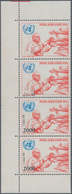 Vatikan: 1980, 2000 L Airmail Stamp "Papal Voyages", Vertical Strip Of 4 From Left Part Of Sheet Wit - Ungebraucht