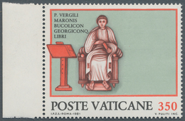 Vatikan: 1981, 350 L "P. Vergilius Maro" From Left Margin, Printing Color Silver (inscription At Rig - Ungebraucht