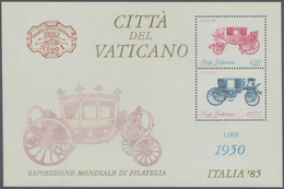 Vatikan: 1985, Stamp Exhibition ITALIA '85, Souvenir Sheet, Background Printing Completely Omitted A - Neufs