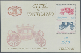 Vatikan: 1985, Stamp Exhibition ITALIA '85, Souvenir Sheet, Background Printing Completely Omitted A - Ungebraucht