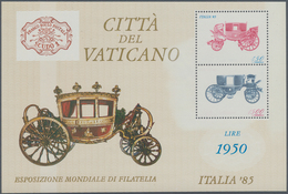 Vatikan: 1985, Stamp Exhibition ITALIA '85, Souvenir Sheet, Printing Partly Omitted In The 450 L Sta - Ungebraucht