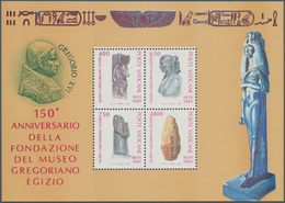 Vatikan: 1989, Egypt Museum, Souvenir Sheet, Printing Set Vertically Shifted Downwards (ca.3 Mm). VF - Neufs