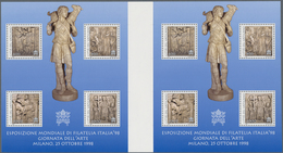 Vatikan: 1998, Stamp Exhibition ITALIA '98, Souvenir Sheet, Undivided Horizontal Pair Of Souvenir Sh - Neufs