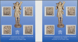 Vatikan: 1998, Stamp Exhibition ITALIA '98, Souvenir Sheet, Undivided Horizontal Pair Of Souvenir Sh - Ungebraucht