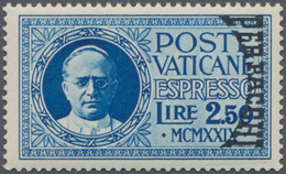 Vatikan - Paketmarken: 1931, 2,50 L Blue Express Stamp With INVERTED (vertical Downwards At Right Si - Postpakketten