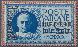 Vatikan - Portomarken: 1931, 1,10 L On 2,50 L Blue Express Stamp, Unissued PROOF With Surcharge In B - Strafport