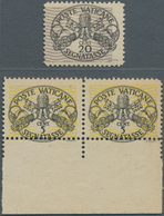 Vatikan - Portomarken: 1946, 5 C To 2 L "coat Of Arms" With Broad Background Lines, Lot With 3 Varie - Taxes