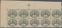 Vatikan - Portomarken: 1945, 1 L Black/dull Green "coat Of Arms", Block Of 10 (5 X 2) From Upper Lef - Taxes