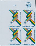 Vereinte Nationen - Genf: 1976. IMPERFORATE Corner Block Of 4 For The Issue "30th Anniversary WFUNA" - Autres & Non Classés