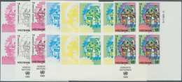 Vereinte Nationen - Wien: 1989. Progressive Proof (7 Phases), Viz Color Separations, In Corner Block - Neufs