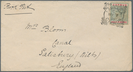 Zypern: 1897, 1/2 Pia. Green/red Cancelled "LARNACA" On Printed Matter ("Book Post") To England - Sonstige & Ohne Zuordnung