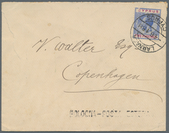 Zypern: 1915 Letter From Larnaca With Rare Censor Mark "MARTIAL LAW/ PASSED CENSOR/CYPRUS" Sent Via - Sonstige & Ohne Zuordnung