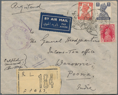 Zypern - Besonderheiten: 1942. Registered Air Mail Envelope Addressed To India Bearing India SG 250, - Sonstige & Ohne Zuordnung