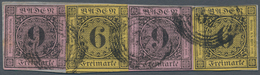 Baden - Marken Und Briefe: 1851, Ziffern 2x 9 Kr. Auf Rosa Und 1853, 2x 6 Kr. Auf Gelb Auf Briefstüc - Other & Unclassified