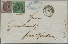 Baden - Marken Und Briefe: 1851, Ziffern 9 Kr. Auf Lilarosa + 1853, 3 Kr. Auf Grün Von "HEIDELBERG 1 - Autres & Non Classés