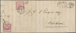 Baden - Marken Und Briefe: 1862, 3 Kr. Mittelrosarot, Zähnung K 13 1/2, Mit Nummern-Stempel "104" Au - Autres & Non Classés