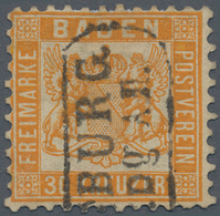 Baden - Marken Und Briefe: 1862, 30 Kr. Lebhaftgelborange, Entwertet Mit Kastenstempel "...Burg"., E - Other & Unclassified