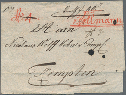 Bayern - Vorphilatelie: 1813, "v.Kollmann"(Südtirol), Handschriftlich In Rot Auf Faltbrief Mit Taxve - Préphilatélie