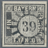 Bayern - Marken Und Briefe: 1949, 1 Kreuzer Grauschwarz, Platte 1, Feld C37 Mit Handbuch-PLATTENFEHL - Other & Unclassified