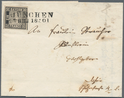Bayern - Marken Und Briefe: 1849, 1 Kreuzer Tiefschwarz, Platte 1, Herrlich Farbintensiv Und Allseit - Other & Unclassified