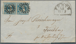 Bayern - Marken Und Briefe: 1853/1856, 2 Interessante Komplette Faltbriefe Aus FÜRTH (HKr) Frankiert - Other & Unclassified